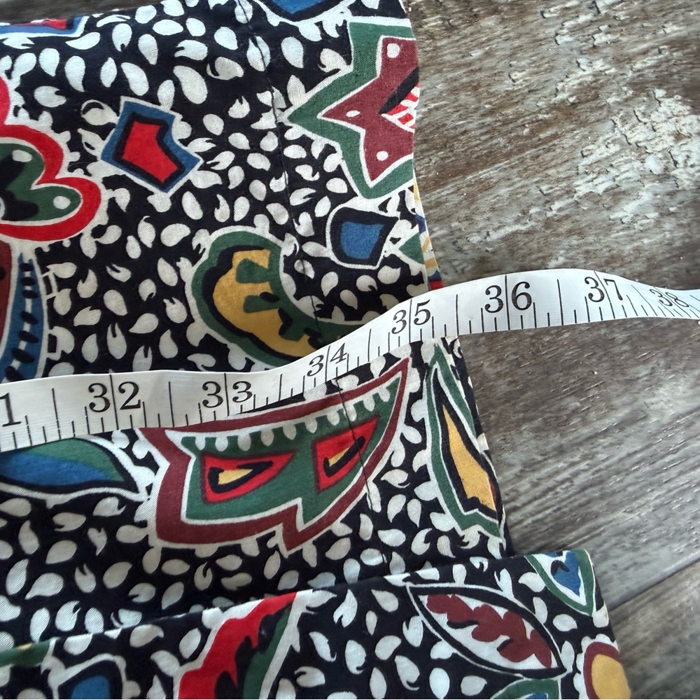 Vintage faux wrap maxi skirt paisley tribal print w/ pockets - M - Picture 5 of 7